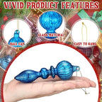 Mifoci 8 Pcs 6 Inch Mercury Glass Finial Christmas Ornaments Hanging Christmas Finials Glass Ornaments Assorted Mercury Decor for Vintage Holiday Xmas Tree Decoration(Mixed Color)