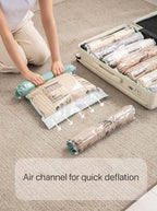 Vacuum Storage Bags for Clothing - NeatNest 6 Pack Roll-Up, 40×60cm (15.7"×23.6"), No Vacuum Needed, Compression Packing Bags for Clothes, Carry-On Luggage, Camping, and Travel