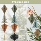 EASY JOY Christmas Party Decorations - 8 PCS Hanging Honeycomb Paper Ornaments Vintage Christmas Tree Decorations Paper Honeycomb Decor for Xmas, New Years Party, Ceilings, Home Decor