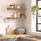 HOOBRO Floating Shelves for Wall, Wall Mounted Shelf Set of 2, 23.6" Hanging Shelf with Invisible Brackets, for Wall Decor Storage in Bathroom Bedroom Kitchen Living Room Office, Rustic Brown BF60BJ01
