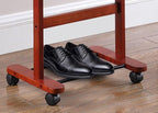 Proman Products Deluxe Suit Valet Stand VL36204 with Top Tray, Slide Out Tray, Contour Hanger, Trouser Bar, Tie & Belt Hooks and Shoe Rack, 17" W x 13" D x 41" H, Dark Cherry