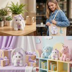 Small Funny Bunny Handmade Crochet Plush Rabbit,Positive Cute Fluffy Gifts for Coworker, Best Friend,Teacher, Mom. (Purple)