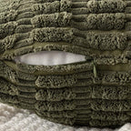 MIULEE Pack of 2 Spring Corduroy Decorative Throw Pillow Covers 16x16 Inch Soft Boho Striped Pillow Covers Modern Farmhouse Home Decor for Summer Sofa Living Room Couch Bed Olive Green