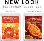 ScentSationals Molten Orange Scented Wax Melts - Sweet Oranges, Clementine, & Lemon Zest, 10oz (24 Cubes)