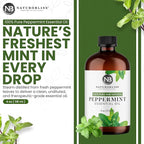 NaturoBliss Peppermint Essential Oil, 100% Pure and Natural Therapeutic Grade, Premium Quality Peppermint Oil, 4 fl. Oz - Perfect for Aromatherapy and Relaxation
