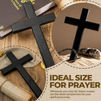 XIPENGKEJI Wooden Cross for Wall,Can be Used for Christian Wall Art,Black Jesus Cross Decorp-Perfect Decoration,Home Decoration for Spiritual Salvation,Christian Gifts-11Inch X 6.2Inch(Black)