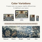 Lessymo 9x12 Area Rugs for Living Room, Large Stain Resistance Washable Rug for Bedroom Dining Home Office, Soft Non-Slip Vintage Floral Oushak Carpet, Boho Moody Farmhouse Decor, Black Brown
