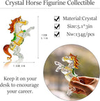 H&D HYALINE & DORA Crystal Standing Horse Figurine Collectible Glass Animal Statue Decoration Ornaments for Home Office Table