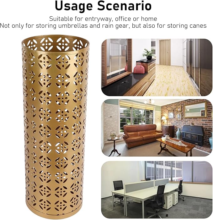 Umbrella Holder for Entryway, Umbrella Holder Metal Umbrella Stand Indoor with Hollow Design for Home Entryway (Small)