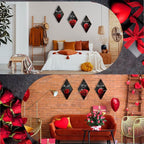 3 Pcs Red Rose Bathroom Wall Decor Flower Red Decor Inspirational Wooden Wall Art Office Wall Decor with Accept Let Go Have Faith Sign for Girl Women Bathroom Living Room Bedroom(12 x 7 Inch)