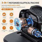 Dripex Under Desk Elliptical Machine, 3-in-1 Electric Leg Exerciser As Seen On TV, 16 Adjustable Speed & Resistance, Seated Pedal Exerciser for Seniors with Remote, Fully Assembled