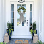 2 Pcs Grey Wreath Sash for Front Door Linen Wreath Ribbon Bow for Yard Porch Garland Home Decor