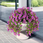 INQCMY 2Pcs Artificial Fake Hanging Flowers for Outdoors UV Resistant Artificial Plants for Spring Summer Decor Look Real Faux Flowers for Outside Home Planter Porch Patio Decor