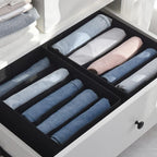 GRANNY SAYS 5-Grid Drawer Organizer: Storage Bins for T-Shirts, Pants, Sweaters & Scarves - Black Clothes Storage & Divider Sets (4-Pack)