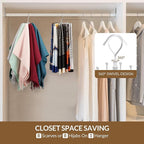 ZEDODIER Scarf Organizer Scarf Hanger for Closet, Rotatable Sturdy Hijab Holder Holds 8 Scarves, Metal Space Saving Closet Organizers and Storage, Silver
