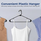 SereneLife Black Plastic Hangers 10 Pack - Clothes Hangers with Non Slip Hooks, Sturdy, Durable & Space Saving Coat Hanger, Light-Weight and Ultra-Thin, Perfect Closet Organizer for Everyday Use