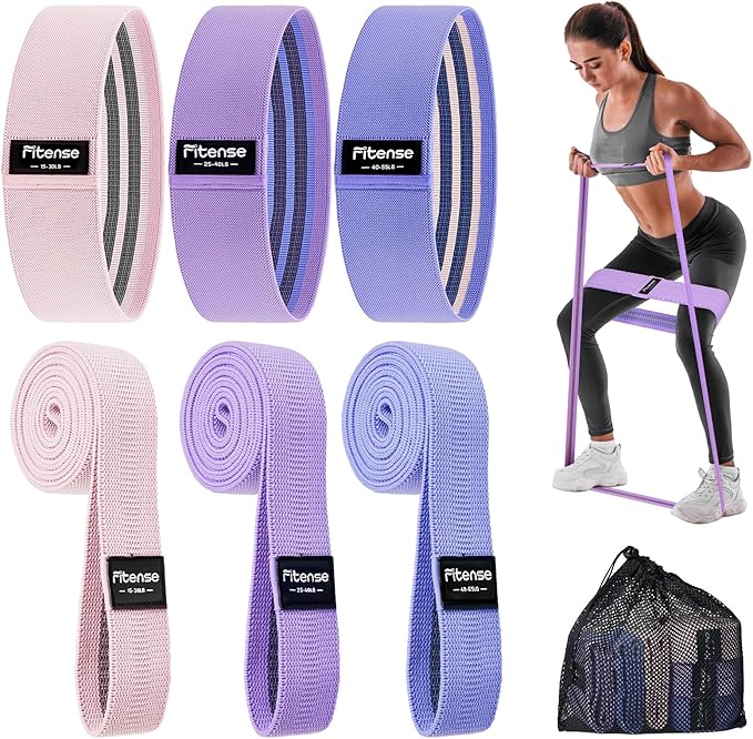 Fabric Resistance Bands for Working Out - Booty Bands for Women Men with Workout Bands Guide, Exercise Bands Resistance Bands Set for Leg, Butt, Glute Bands for Home Gym Fitness, Yoga, Pilates