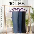 Utopia Home Velvet Hangers 50 Pack – Luxury Non-Slip Slim Pant & Coat Hangers, Strong Space-Saving Clothes Hangers with Pants Bar and 360° Swivel Hook – Purple
