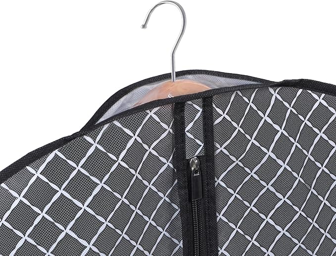 Univivi Suit Bags for Closet Storage and Travel, 40 Inch Hanging Garment Bags for Men Suit Cover with Clear Window and ID Card Holder for Suit Jacket, Shirt and Coat, 5 Pack, Black
