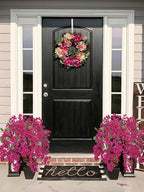 33.5" Bougainvillea Artificial Flowers Fake Pink Flowers, UV Resistant Long Sprays Artificial Bougainvillea Flowers for Indoor & Outdoor Decor, 3PCS Faux Hanging Flower for Home Room Wedding Porch