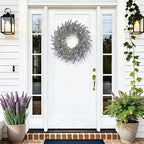 Large Summer Wreaths for Front Door Lavender Wreath for Front Door Spring Easter Artificial Farmhouse Wreaths for Wall Window Party Wedding Porch Room Home Decor(24 Inch)