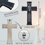 Cross Wall Decor - Black Scripture Wooden Cross For Wall - Gothic Wooden Hanging Signs Easter Decor for Home Office Church Baptism - Christian Gifts for Men Women (Prayer) - A09