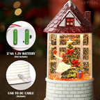 Christmas Snow Globe Ballerina Nutcracker Snow Globe Lantern with Music Glittering Lighted Christmas Tree and Clara Birthday Gift Table Indoor Decoration for Girls,USB and Battery Operated, 8.2"