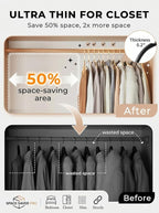 SMARTOR Plastic Hangers 50 Pack, Heavy Duty Plastic Hangers for Clothes - Non-Velvet Slim Hangers with 360° Swivel Hook & Clothes Thin Hanger - Durable Coat Hangars, Space Saving Hanger - Black