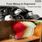 Hat Stand Organizer for Baseball Caps, Acrylic Hat Holder & Rack, 5PCS Clear Stand for 40 Caps, Ideal for Bedroom, Closet, Dresser, Office and Entrance (5)