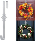 Wreath Hangers for Front Door,15" Sturdy Metal Wreath Doors Hangers,Over The Door Hooks for Front Porch Decor,Garland Hooks Holders for Halloween Christmas Decorations (Silver Snowflakes, 1 Pack)