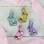 Lillian Vernon Bunny Blown Glass Easter Ornaments - Handcrafted Hanging Tree Decorations, Easter Bunny Holiday & Party Decor, 2.75 in, Assorted, 12-Piece Set
