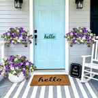 4 Pcs Artificial Fake Petunia Flowers for Outdoor Decoration, Faux Silk Petunias Flower for Spring UV Resistant No Fade Realistic Plants for Garden Balcony Yard Porch Indoor Decor(Purple White)