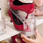 Adjustable Shoe Slots Organizer,16PACK Transparent Shoe Stackers Shoe Rack Holder Shoe Space Savers Double Layer Stack Shoe Racks for Closet Organization(Transparent)