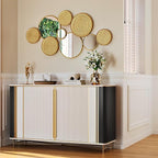 Gold Mirrors Wall Decor Metal Round Home Art Decor Decorative Modern Circle Mirror Wall Art Sculpture Hanging Decorations for Home Living Room Office