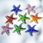 H&D HYALINE & DORA Glass Starfish Green Handmade Glass Sea Animal Figurine Mini Starfish Collectible Ornament for Beach Decor