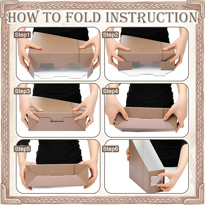 AmazingSpark Set of 4 Highland Cattle Magazine Holder Decorative Foldable Magazine Storage Boxes with Acrylic Label holders coquettish Boho organizer for office home Organization Storage