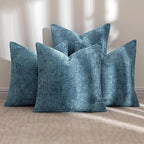 MIULEE Pack of 4 Couch Throw Pillow Covers 20x20 Inch Smoke Blue Soft Decorative Chenille Pillow Covers Farmhouse Accent Cushion Covers for Boho Spring Home Decor Sofa Bedroom Living Room
