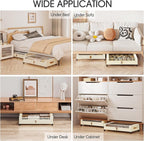 Yecaye 4 Pack Under Bed Storage with Wheels, Under Bed Storage Containers with Lids, Large Under Bed Rolling Storage with Clear Window & Label, Rolling Drawers for Clothes, Blankets, Books