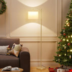 Ambimall 60" Floor Lamp with 3 Color Temperatures, Adjustable Beige Shade, Gold Pole - Tall Lamp for Living Room, Bedroom, Office, Classroom, Dorm - 9W Bulb Included