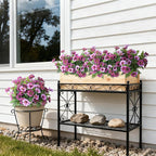 Fake Artificial Flowers for Outdoors Decoration,4 Bundles Silk Faux Spring Flowers with Plants Leave UV Resistant for Planter Front Door Porch Yard Patio Window Box Home Indoor Decor