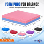 Yes4All Balance Pad, Nonslip TPE Foam Balance Pad with Upgraded Sizes - L, XL, XXL Balance Mat for Fitness, Yoga & Stability Training - Multicolor Options