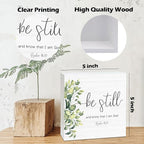 Farmhouse Decor, Christian God Home Decorations, Aesthetic Entry Way Table Shelf Wood Box Decor, Living Room Table Accessories, Boho Office Decorations For Work (01)