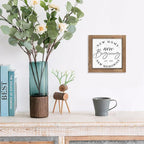 Wooden New Home Sweet Home Sign Decor, 6 Inch New Beginnings Rustic 2025 Housewarming Gifts for Family Homeowner, Indoor Table Tiered Tray Wall Art Shelf Desk Bedroom Farmhouse Decorations