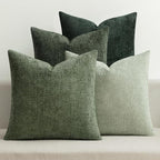 MIULEE Pack of 4 Couch Throw Pillow Covers 20x20 Inch Green Soft Decorative Chenille Pillow Covers Farmhouse Accent Cushion Covers for Boho Spring Home Decor Sofa Bedroom Living Room