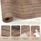 Hahafelt 1.3x39 ft Fabric Bulletin Board Roll Wood Grain Bulletin Board Brown Non-Woven Reusable Waterproof Erasable Wrinkle Resistant Fabric Roll for Background Decor DIY Craft
