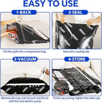 Travel Vacuum Storage Bags with Electric Pump, 15 Pack Vacuum Seal Bags for Clothing, Bedding, Pillow, Comforters, Blankets, Compression Bags Includes Portable Fast Pump for Home Organization Storage