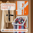 Tie Organizer for Men, Tie Organizer up to 54 Ties, Metal Tie Racks for Men Closet, Tie Holders for Closet, Tie Rack Wall Mounted, Suitable for Ties, Scarves and Belts Organization (White)