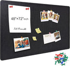 Large Bulletin Board - Foldable 72x48 Inches Cork Board Alternative with 20 Push Pins and 237 Pcs Glitter Letters, 6' x 4' Self-Adhesive Felt Bulletin Board for Wall, Home Office Decor