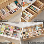 Lifewit 6 Pack Drawer Dividers 4" High 28-43.5cm/11-17" Adjustable Drawer Organizer for Clothes/Utensils, Expandable Drawer Separator in Dresser/Kitchen/Bedroom/Office Organization & Storage Pink