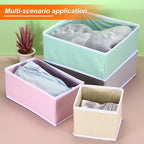 uxcell 1 Set Foldable Cloth Storage Box, 6 Slots Fabric Socks Underwear Drawer Dividers Organizers Baskets Bins for Clothes Socks Scarves Ties, Dark Gray